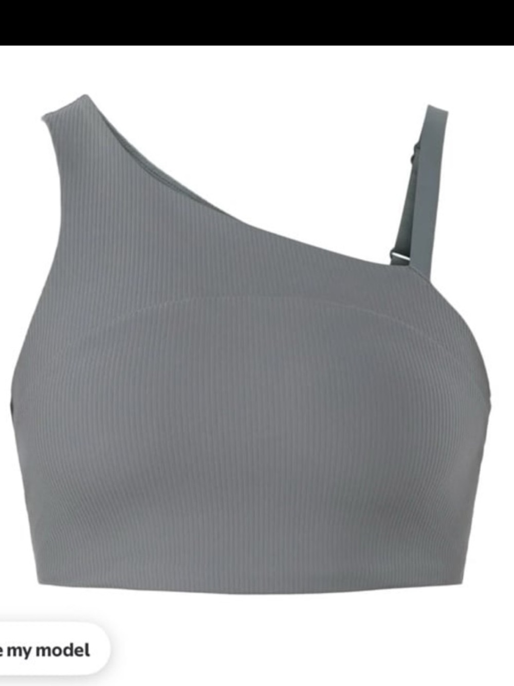 Avia, Asymmetrical Ribbed Sports Bra, Grayed Teal/Green, Small, NWOT!